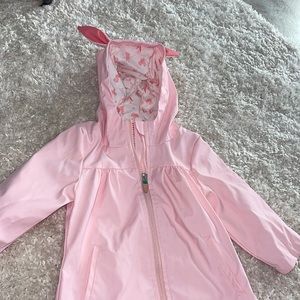 Pink rabbit rain coat
